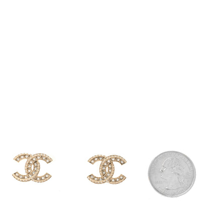 Chanel Crystal CC Earrings Gold 2 of 5