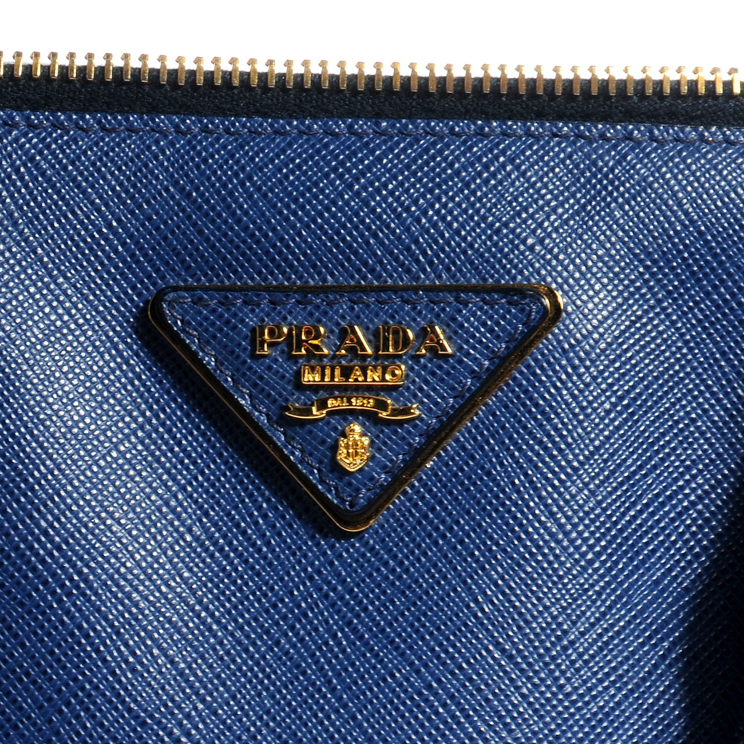 Prada Saffiano Lux Bi-Color Medium Double Zip Tote Bluette Cobalto 4 of 9