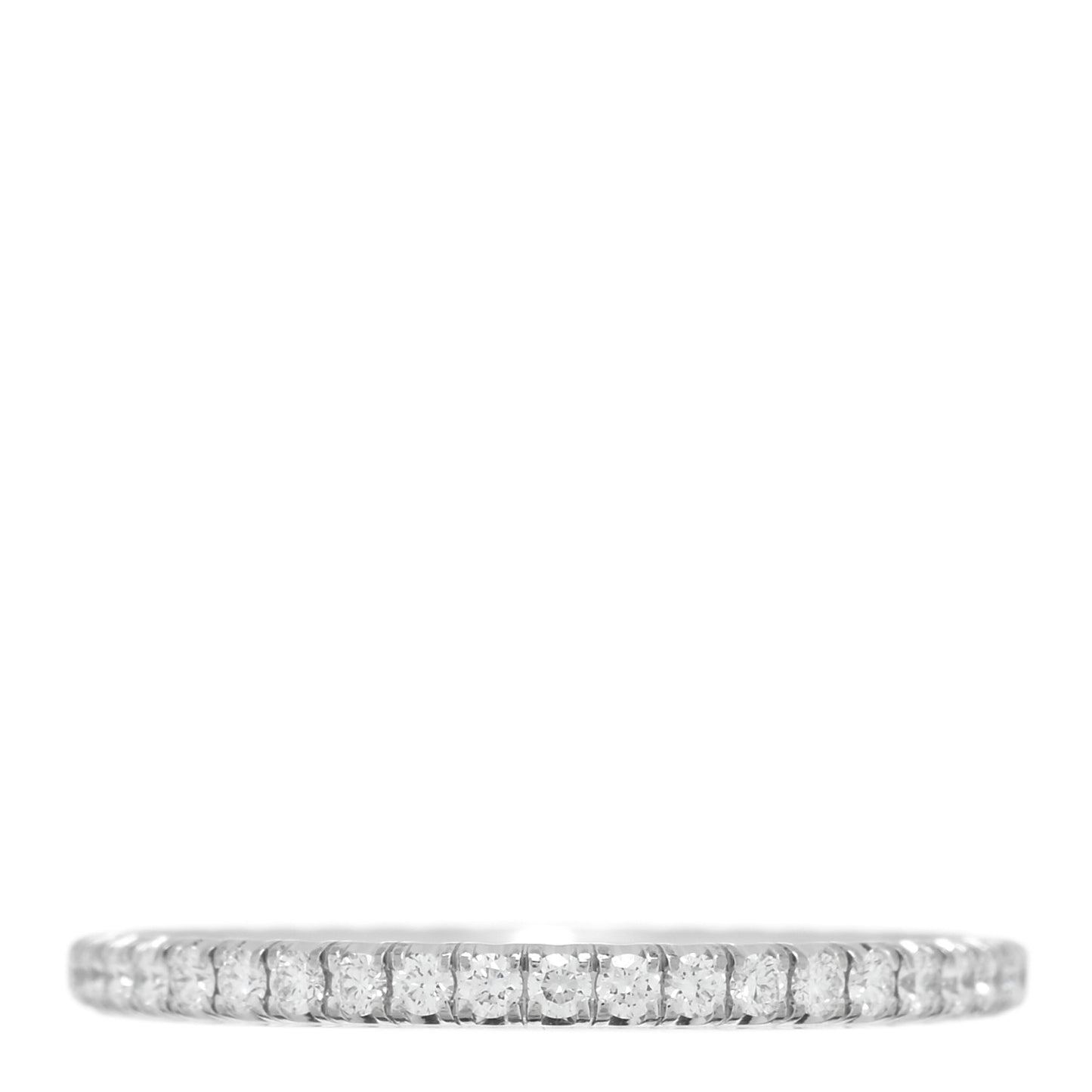 18K White Gold Diamond 1.5mm Etincelle de Cartier Wedding Band Ring 46 3.75