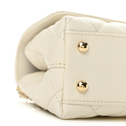 Chanel Caviar Quilted Mini Coco Handle Flap White 9 of 12