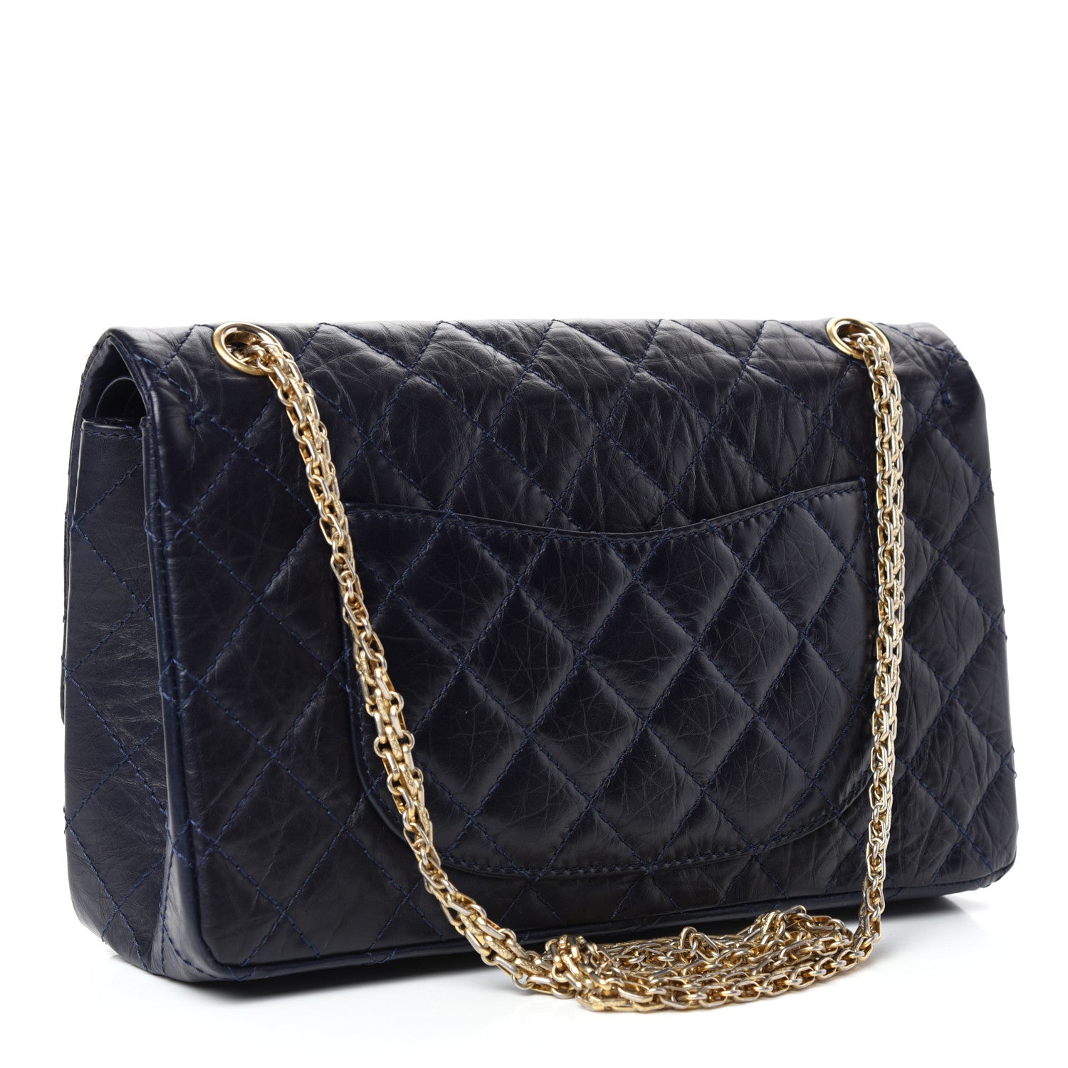 Chanel Aged Calfskin Quilted 2.55 Reissue 226 Flap Navy Blue 3 of 10