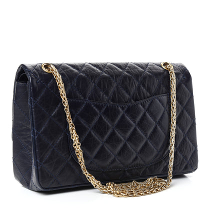 Chanel Aged Calfskin Quilted 2.55 Reissue 226 Flap Navy Blue 3 of 10