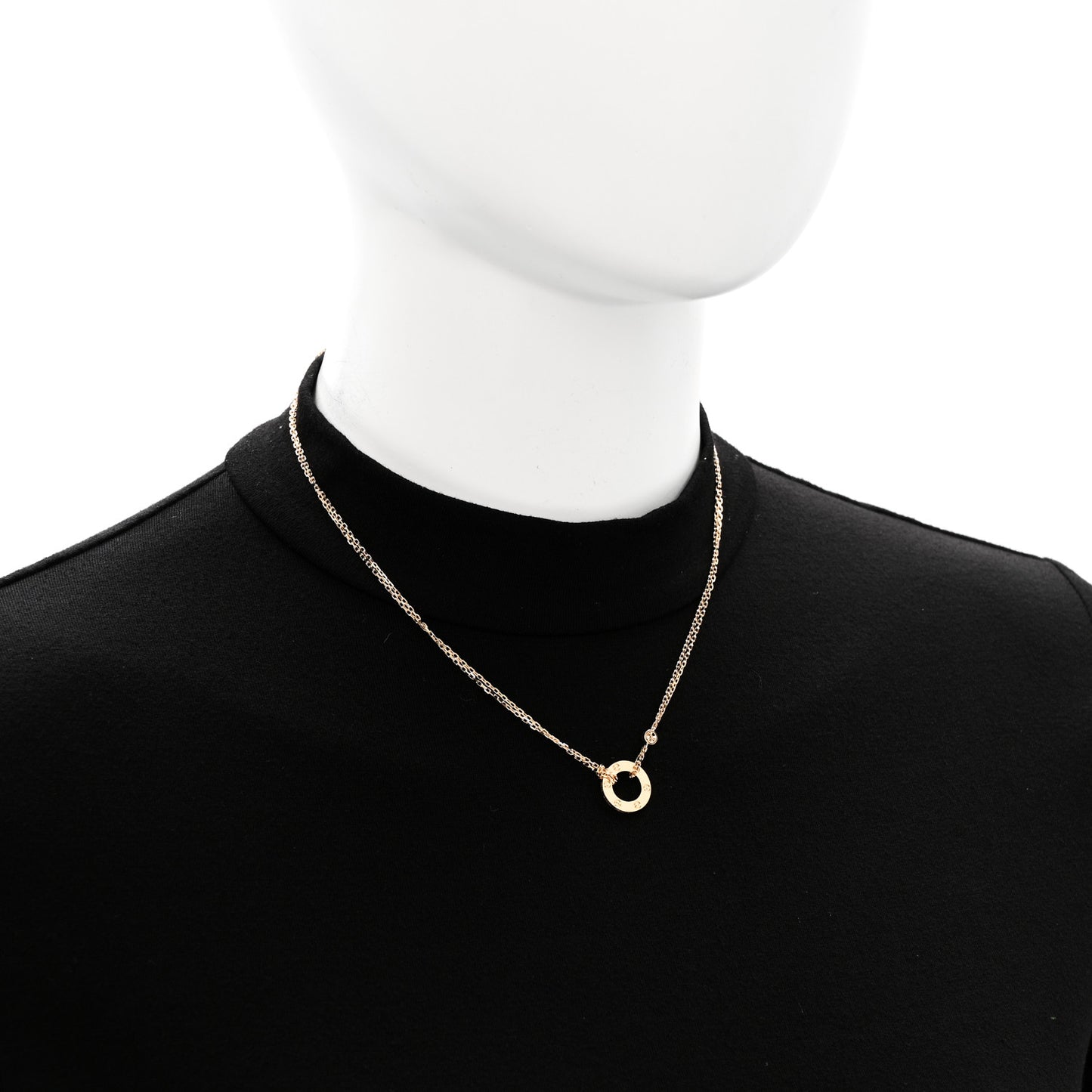 18K Yellow Gold 2 Diamond LOVE Necklace