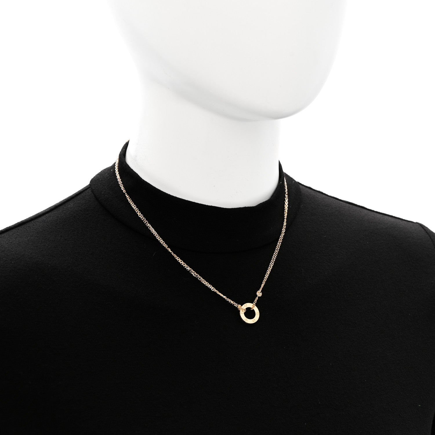 Cartier 18K Yellow Gold 2 Diamond LOVE Necklace 2 of 6