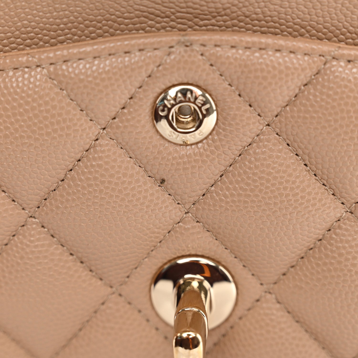 Chanel Caviar Quilted Small Double Flap Dark Beige 11 of 11