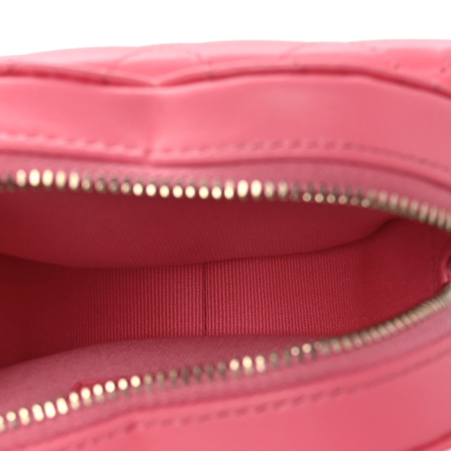 Lambskin Quilted CC In Love Heart Waist Belt Bag With Chain Pink