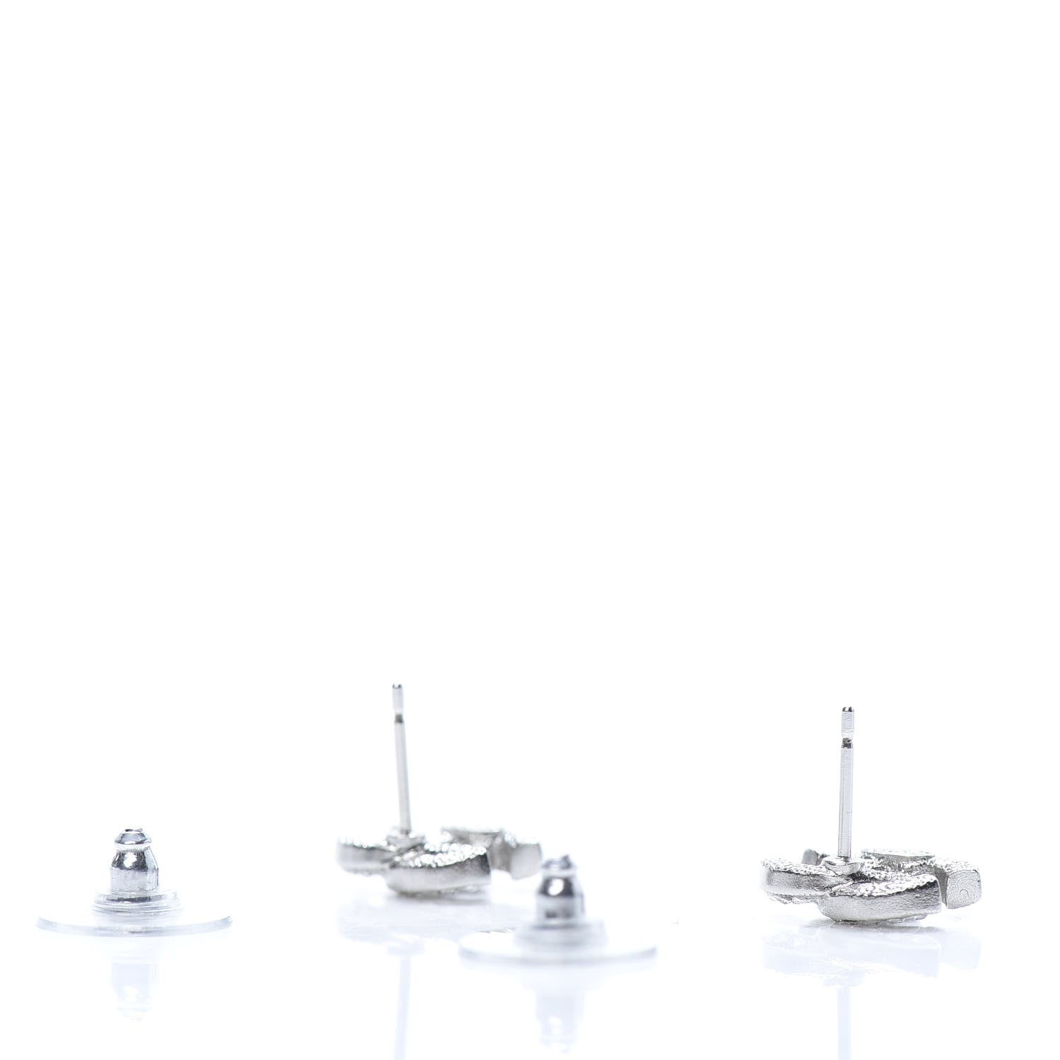 Chanel Crystal Mini Timeless CC Earrings Silver 3 of 4