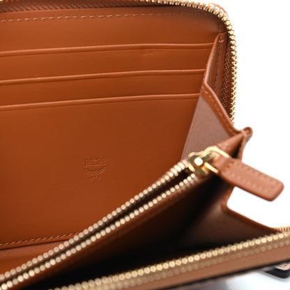 MCM Visetos Large Zip Around Wallet Cognac 6 of 8