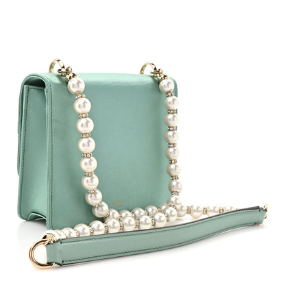 Jimmy Choo Satin Pearl Varenne Shoulder Bag Green 3 of 11