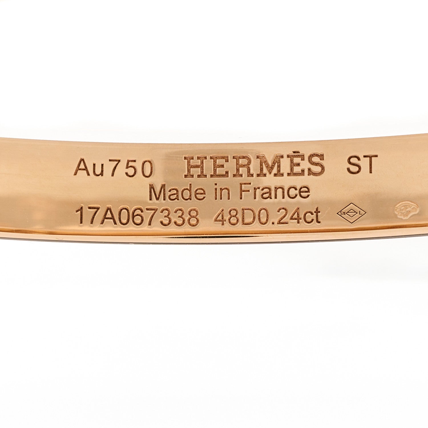 Hermes 18K Rose Gold Diamond PM Collier De Chien Bracelet ST 3 of 3