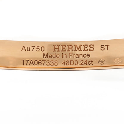 Hermes 18K Rose Gold Diamond PM Collier De Chien Bracelet ST 3 of 3