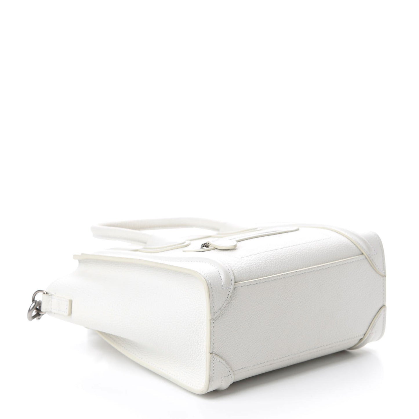Drummed Calfskin Nano Luggage White