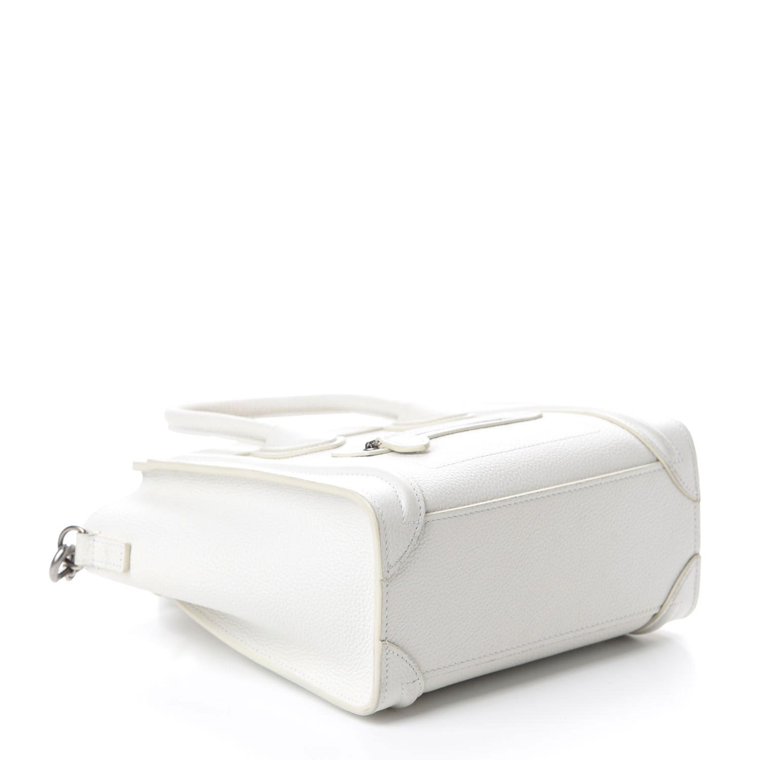 Celine Drummed Calfskin Nano Luggage White 4 of 15