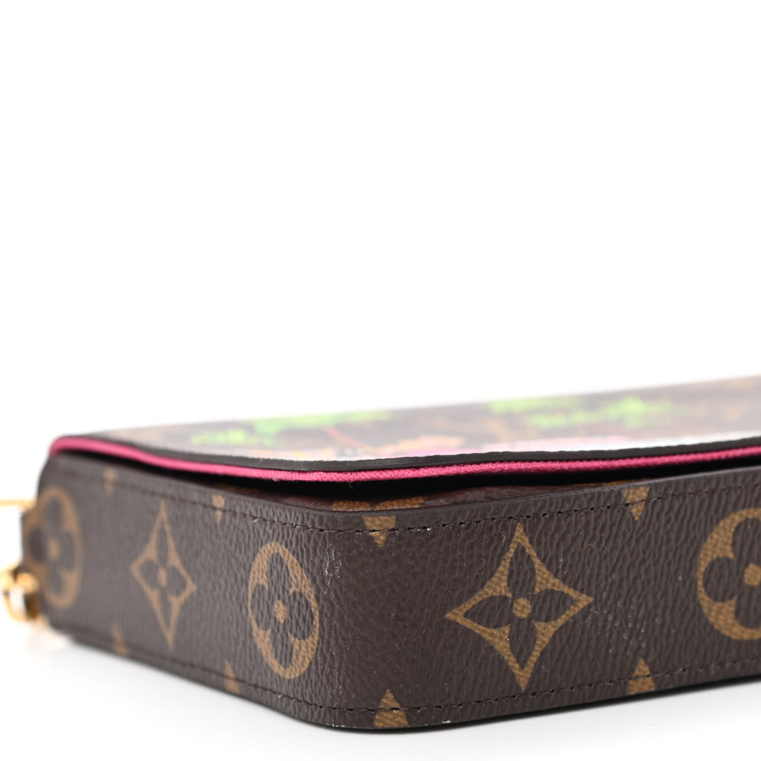 Louis Vuitton Monogram 2021 Christmas Animation Hollywood Pochette Felicie Chain Wallet Fuchsia 11 of 13