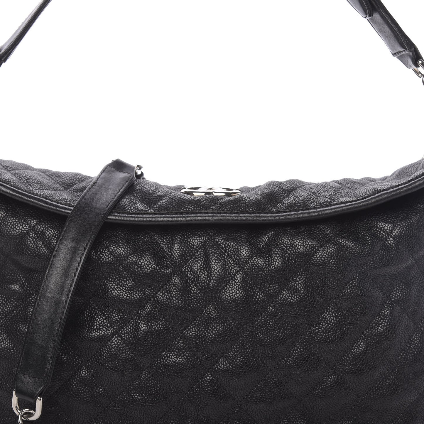 Caviar Quilted French Riviera Hobo Black