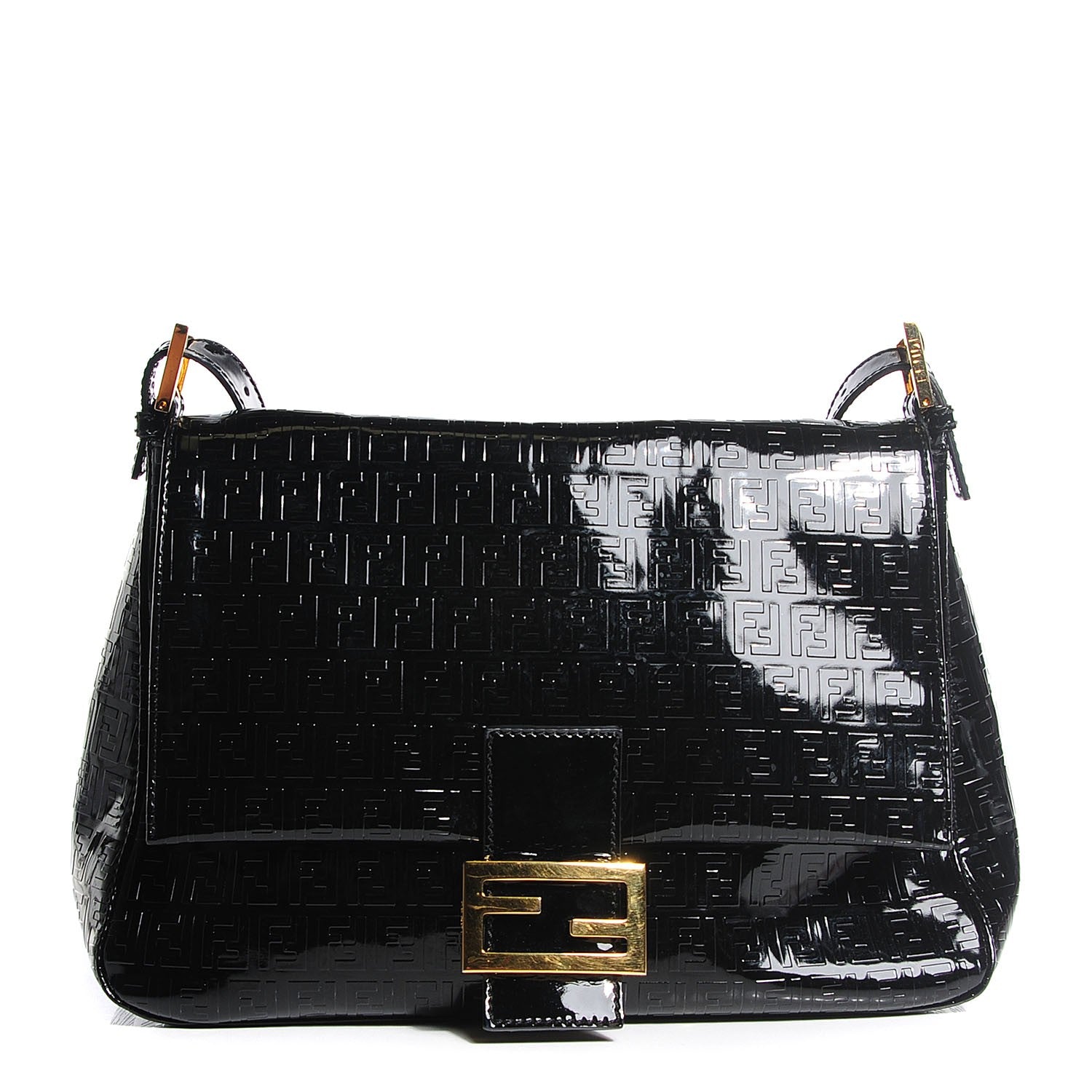 Fendi Patent FF Embossed Forever Mama Baguette Black 1 of 8