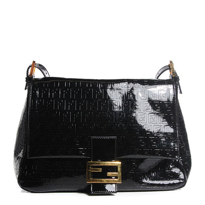 Fendi Patent FF Embossed Forever Mama Baguette Black 1 of 8