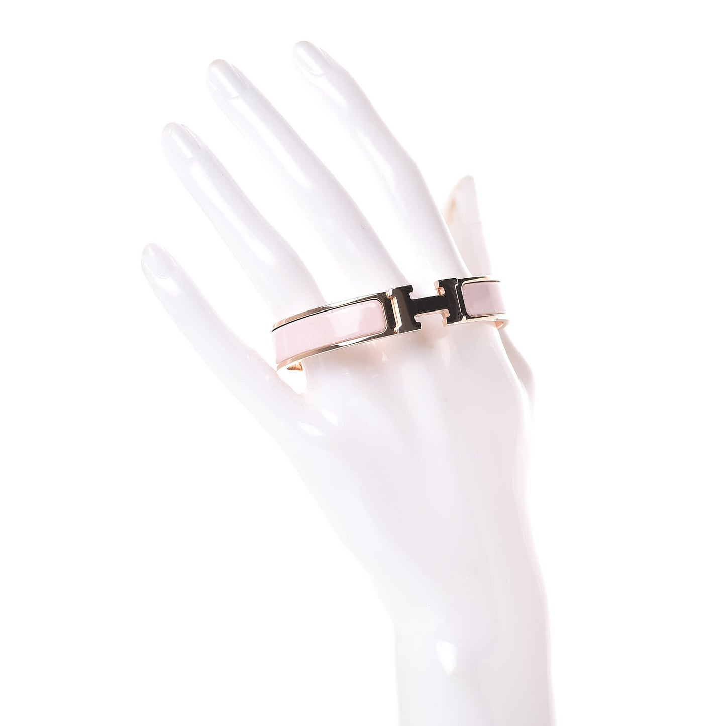 Enamel Narrow Clic Clac H Bracelet GM Rose Candeur