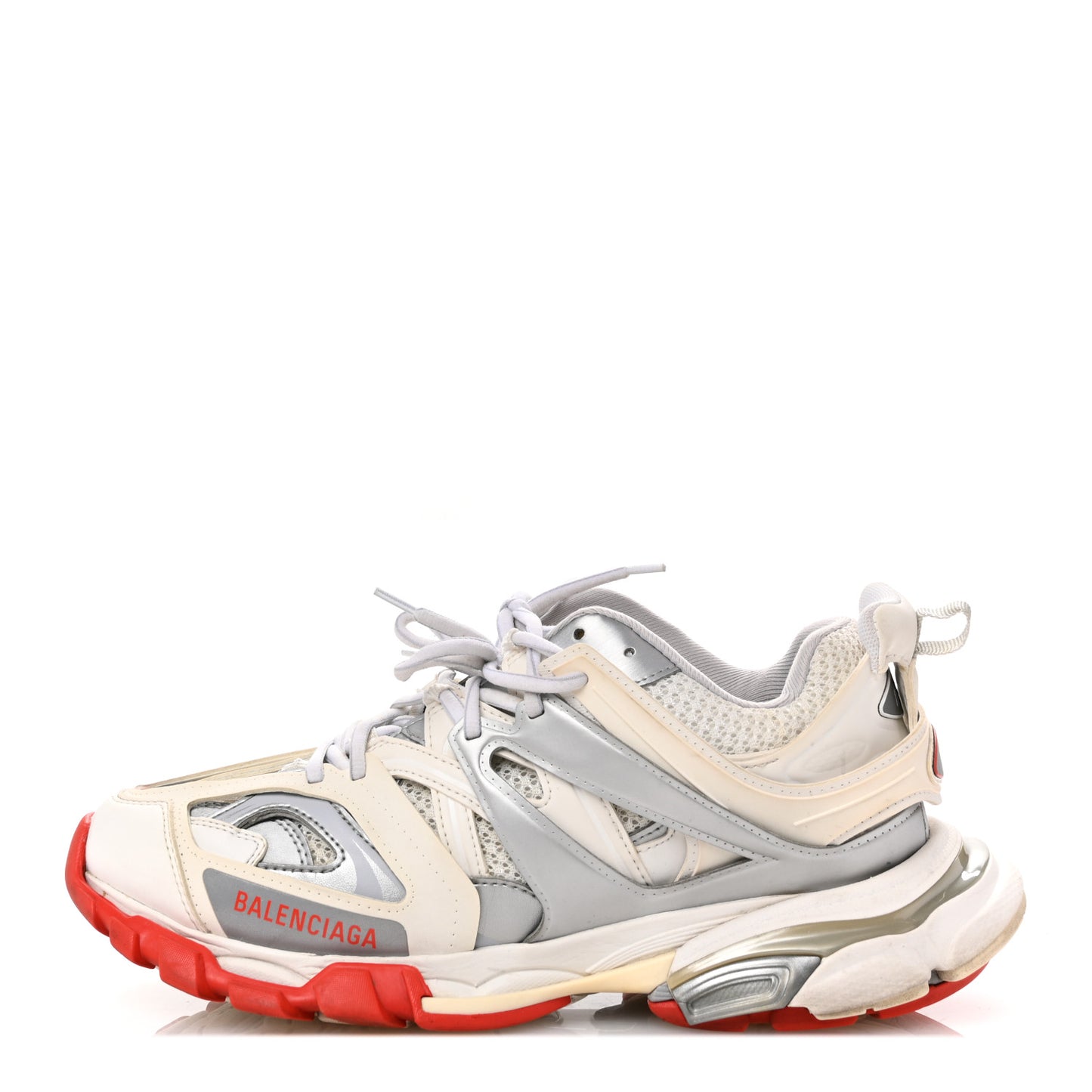 Mesh Worn Out Mens Track Sneakers 42 White Red Silver