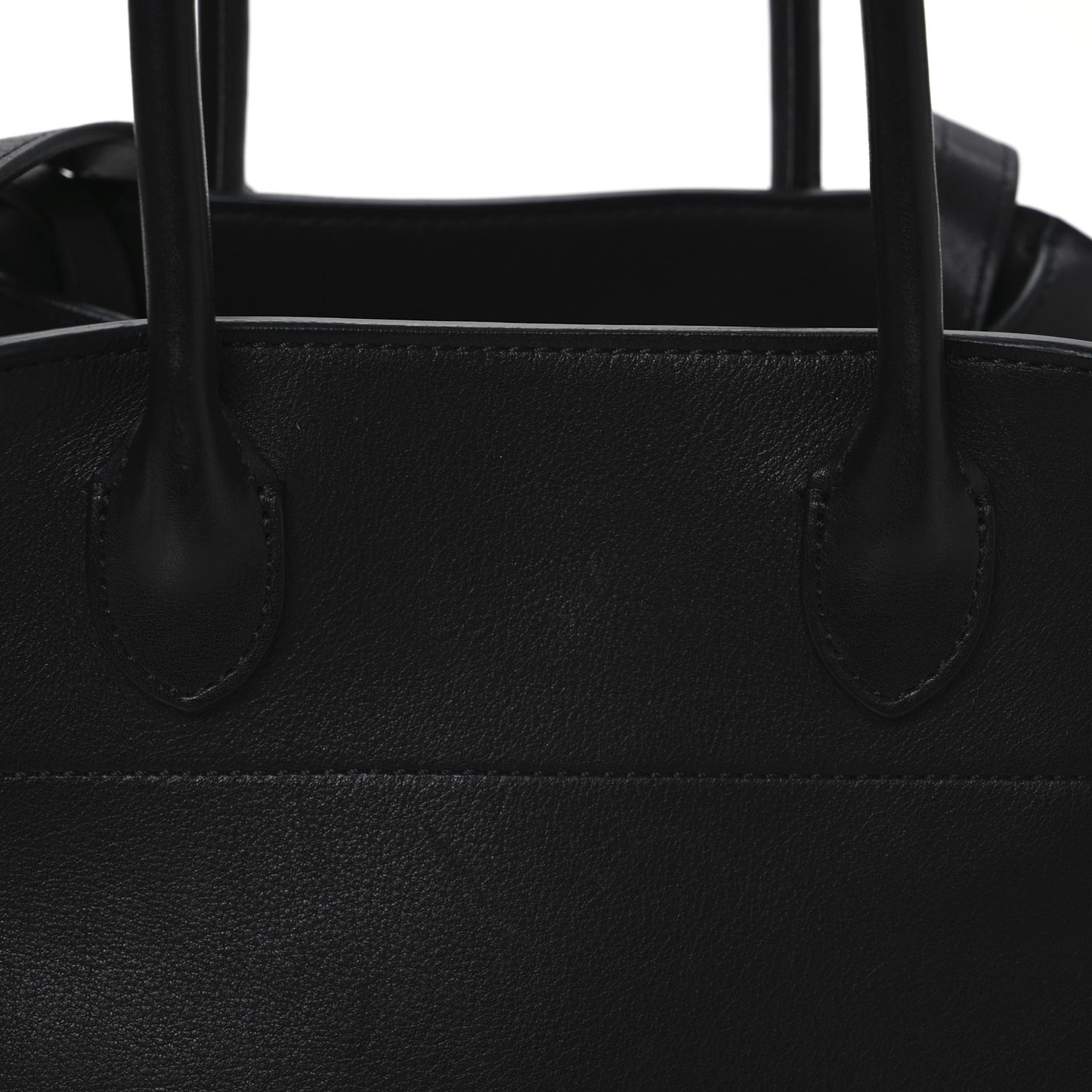 Polished Saddle Calfskin Soft Margaux 10 Bag Black
