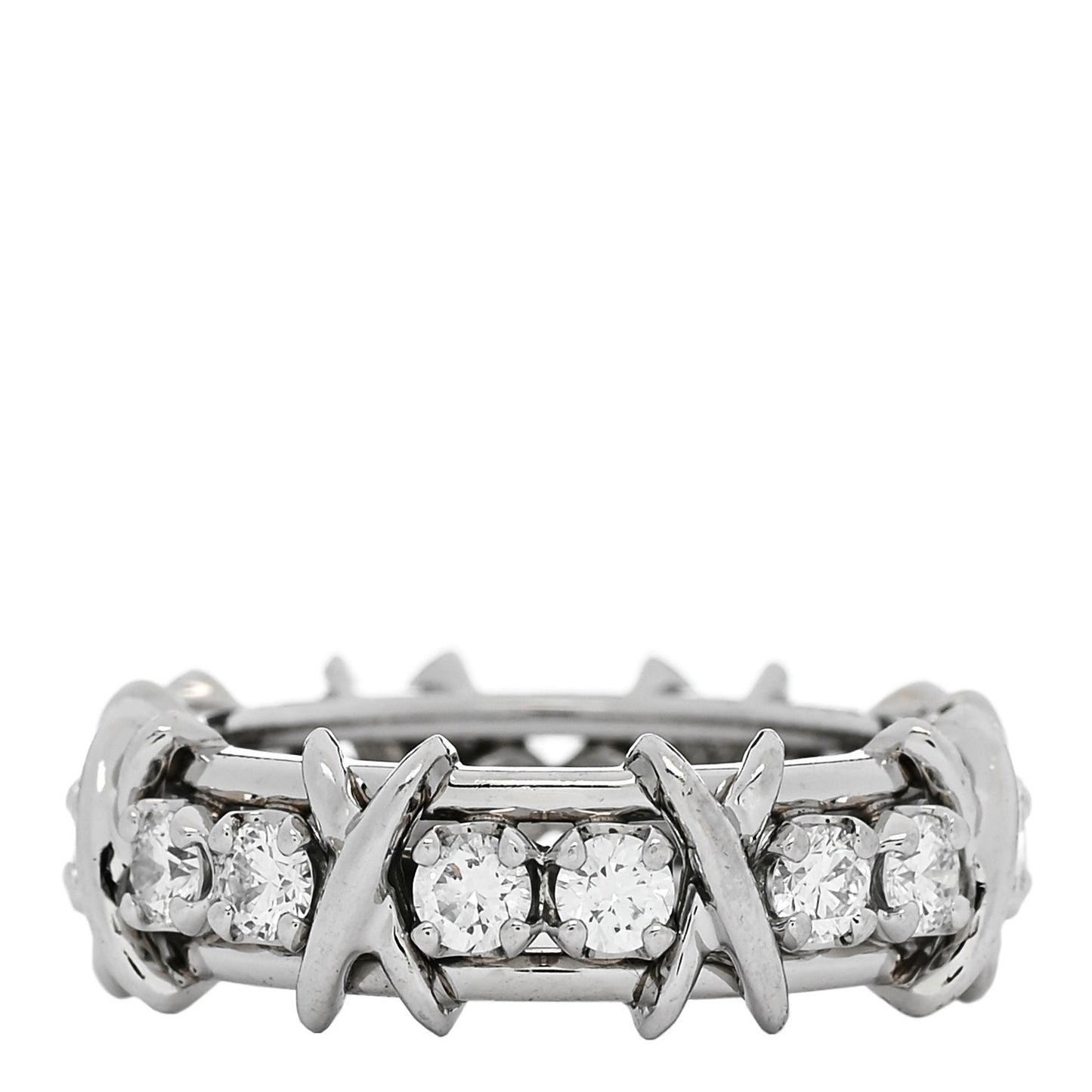 Platinum Diamond Schlumberger Sixteen Stone Ring 53 6.5
