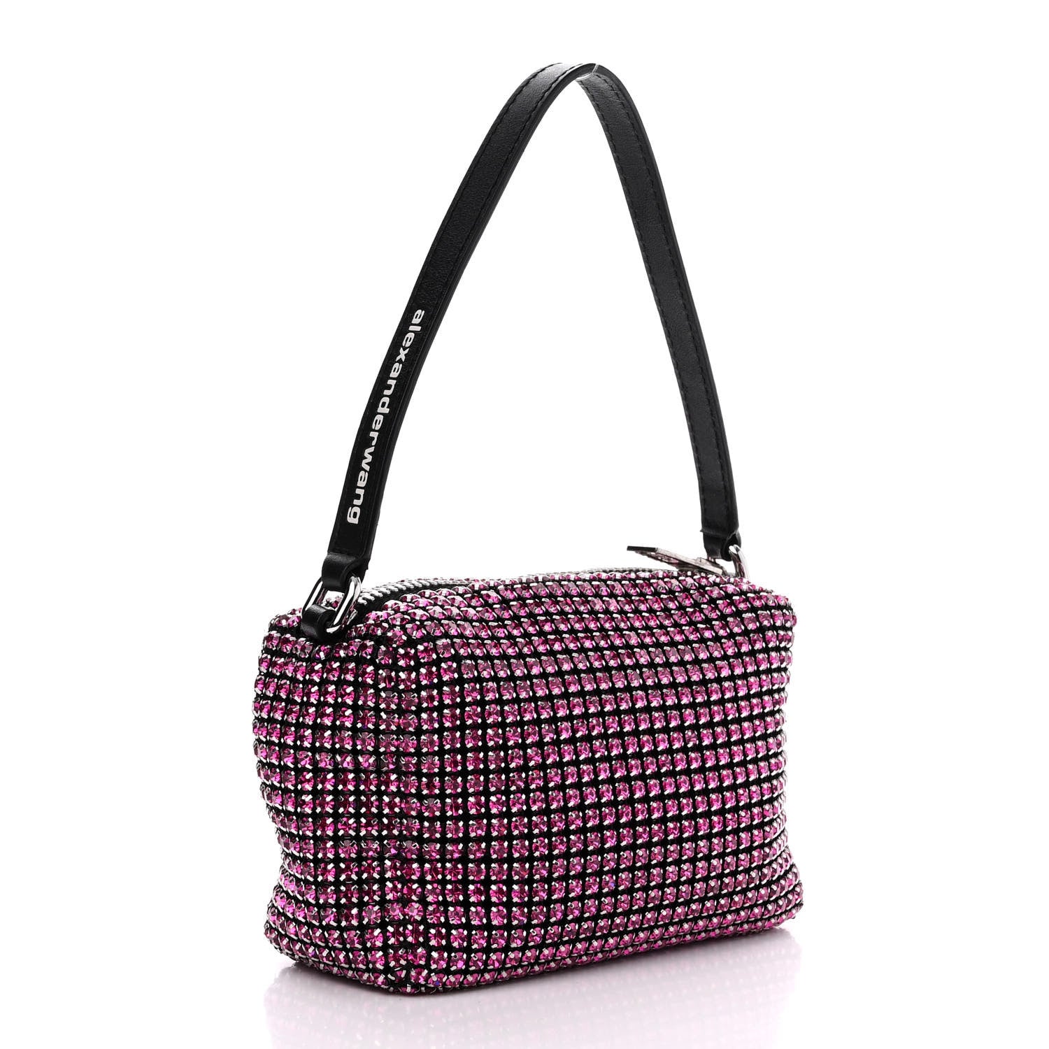 Alexander Wang Mesh Crystal Rhinestone Mini Heiress Pouch Pink