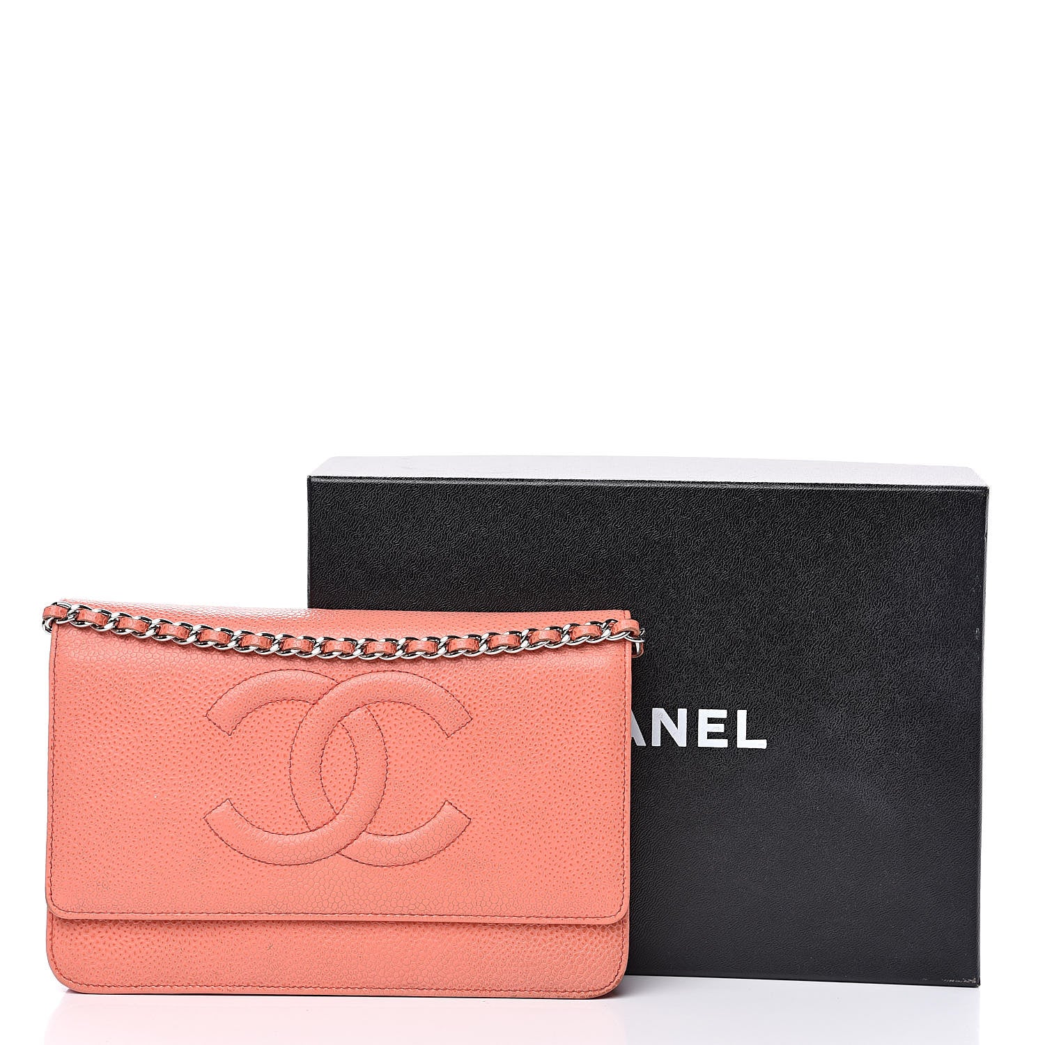 Chanel Caviar Timeless CC Wallet On Chain WOC Pink 24 of 24