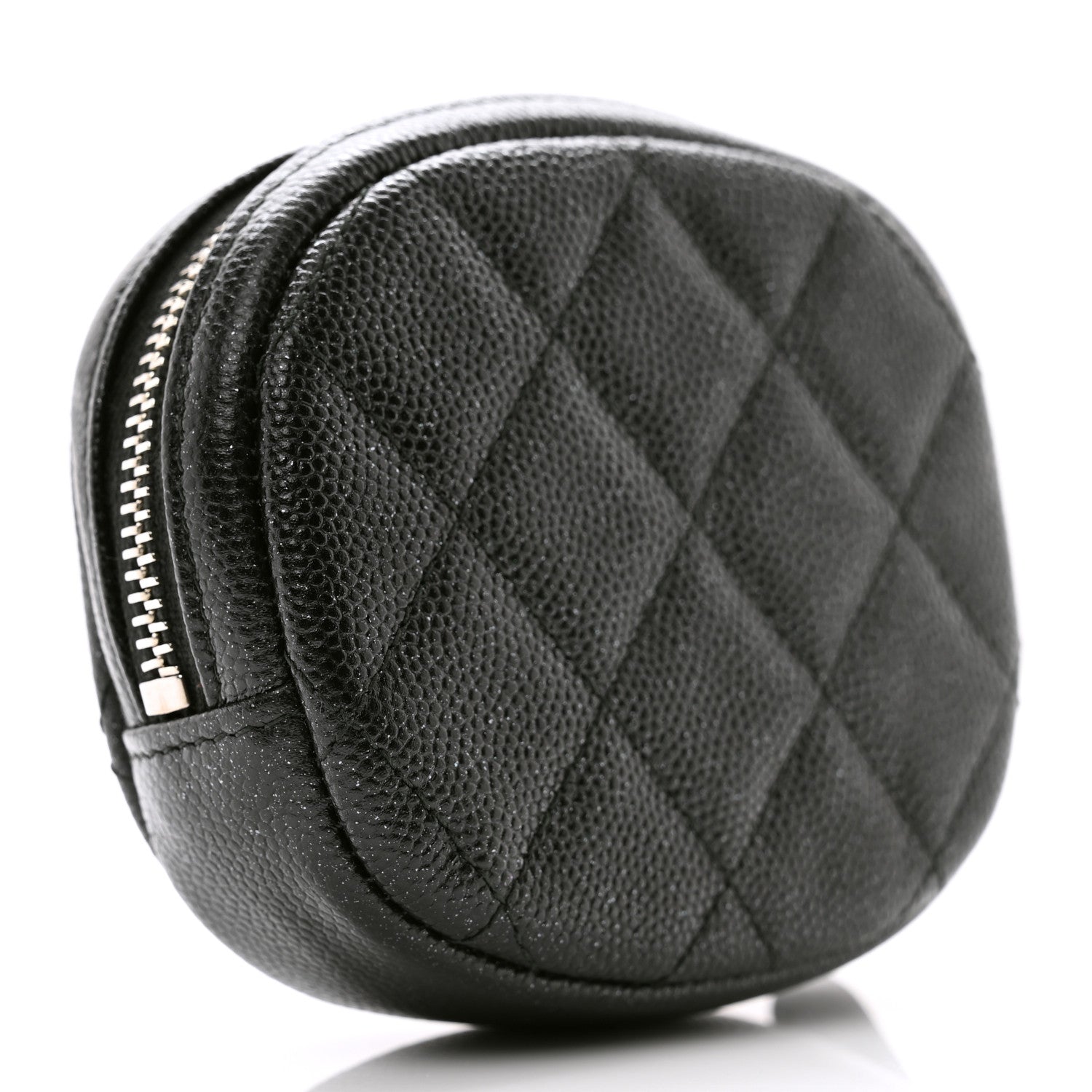 Chanel Iridescent Caviar Quilted Zip Around Classic Coin Purse Black 3 of 7