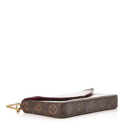 Louis Vuitton Monogram Pochette Felicie Chain Wallet Fuchsia 4 of 14