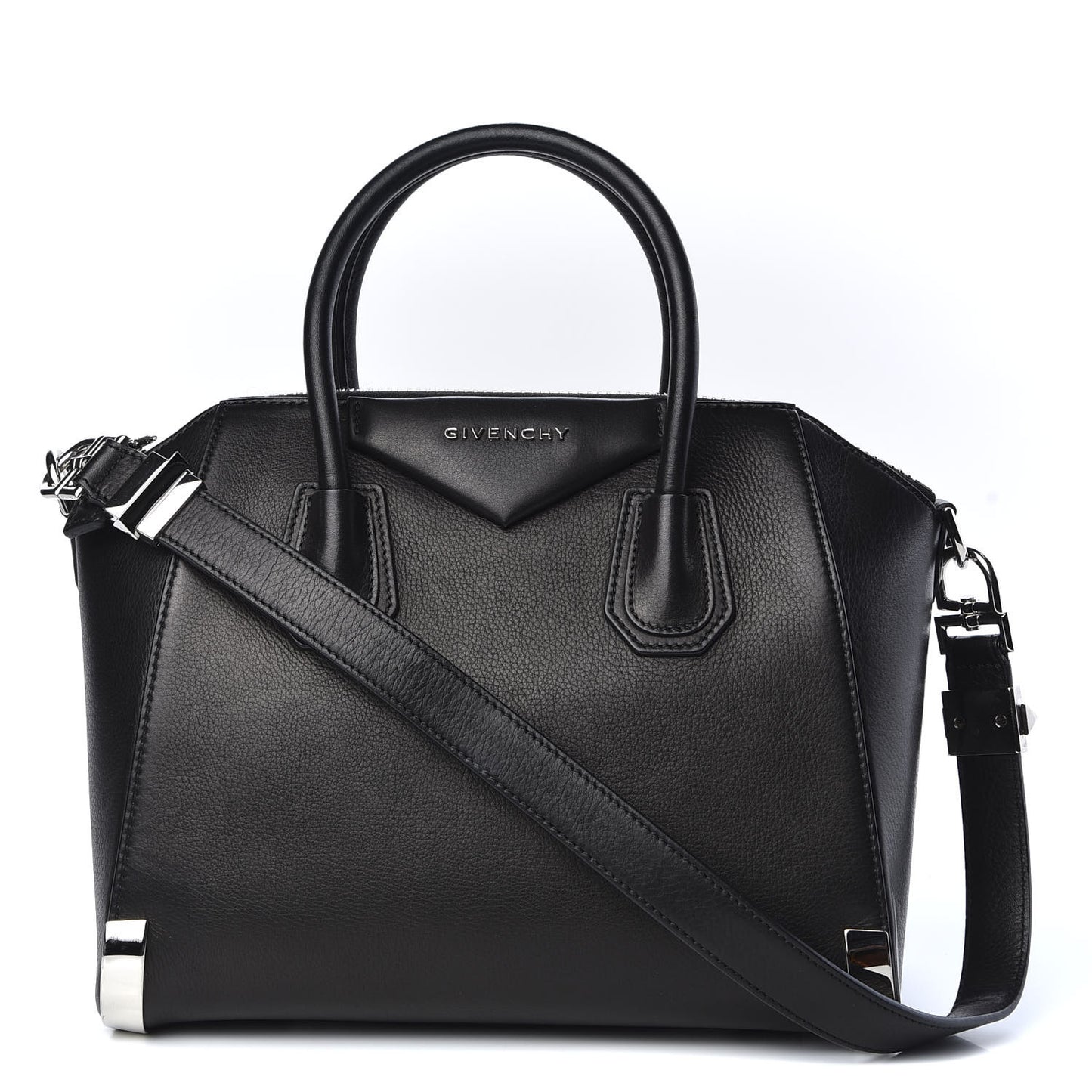 Calfskin Metal Corners Small Antigona Black