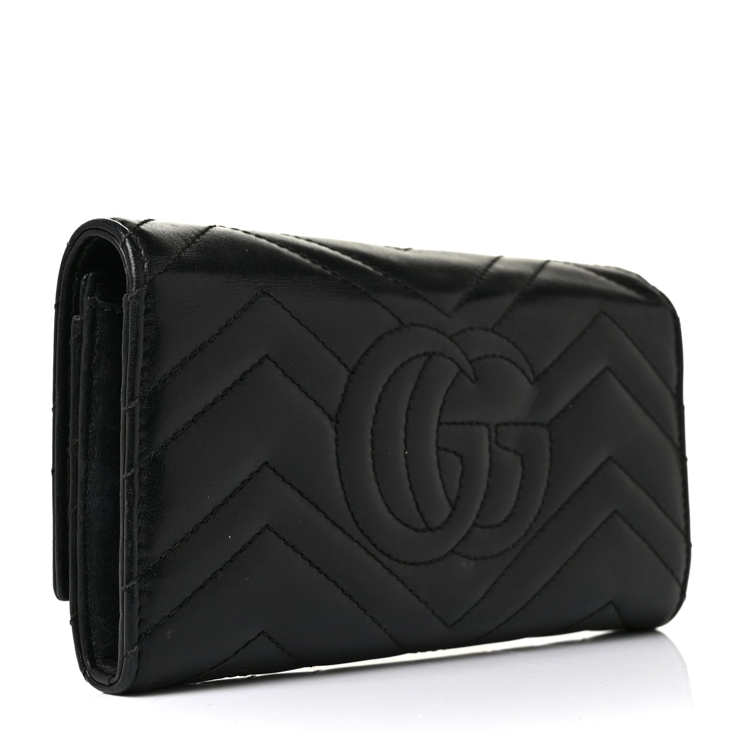 Calfskin Matelasse GG Marmont Continental Wallet Black