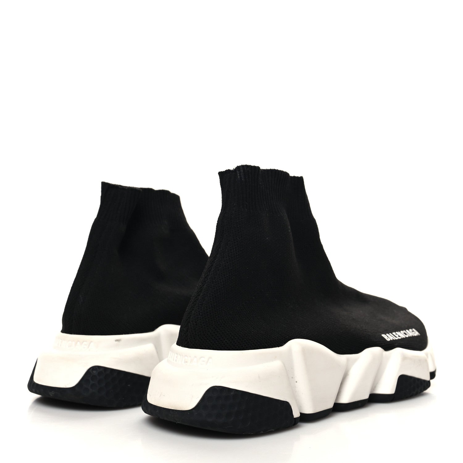 Balenciaga Neoprene Knit Womens Speed Sneakers 36 Black White 4 of 9