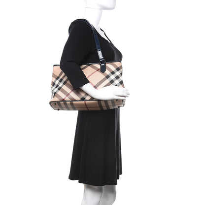 Burberry Nova Check Small Nickie Tote Blue 2 of 10