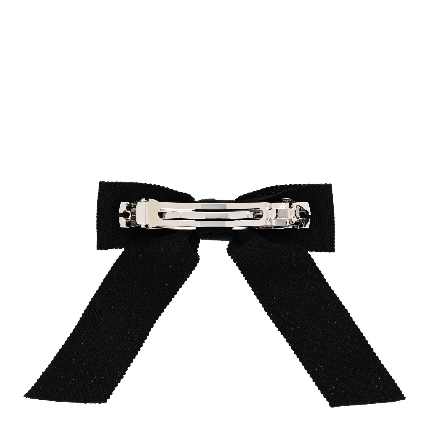 Chanel Grosgrain Bow CC Hair Clip Black 2 of 3