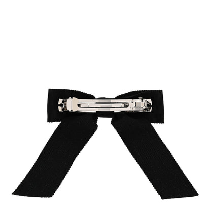 Chanel Grosgrain Bow CC Hair Clip Black 2 of 3