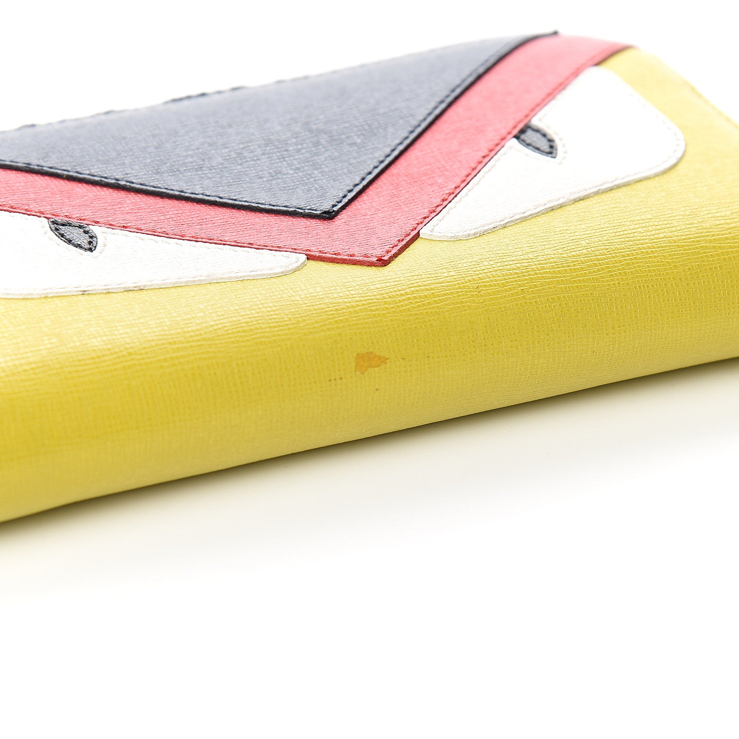 Fendi Vitello Elite Monster Eyes Inlay Bi-Color Zip Around Wallet Cedro Rosso Multicolor 7 of 8