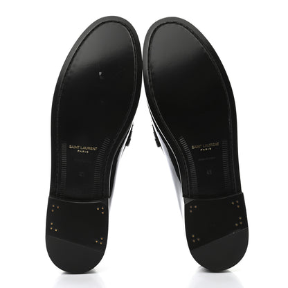 Saint Laurent Patent Calfskin Penny Loafers 41 Black 5 of 8