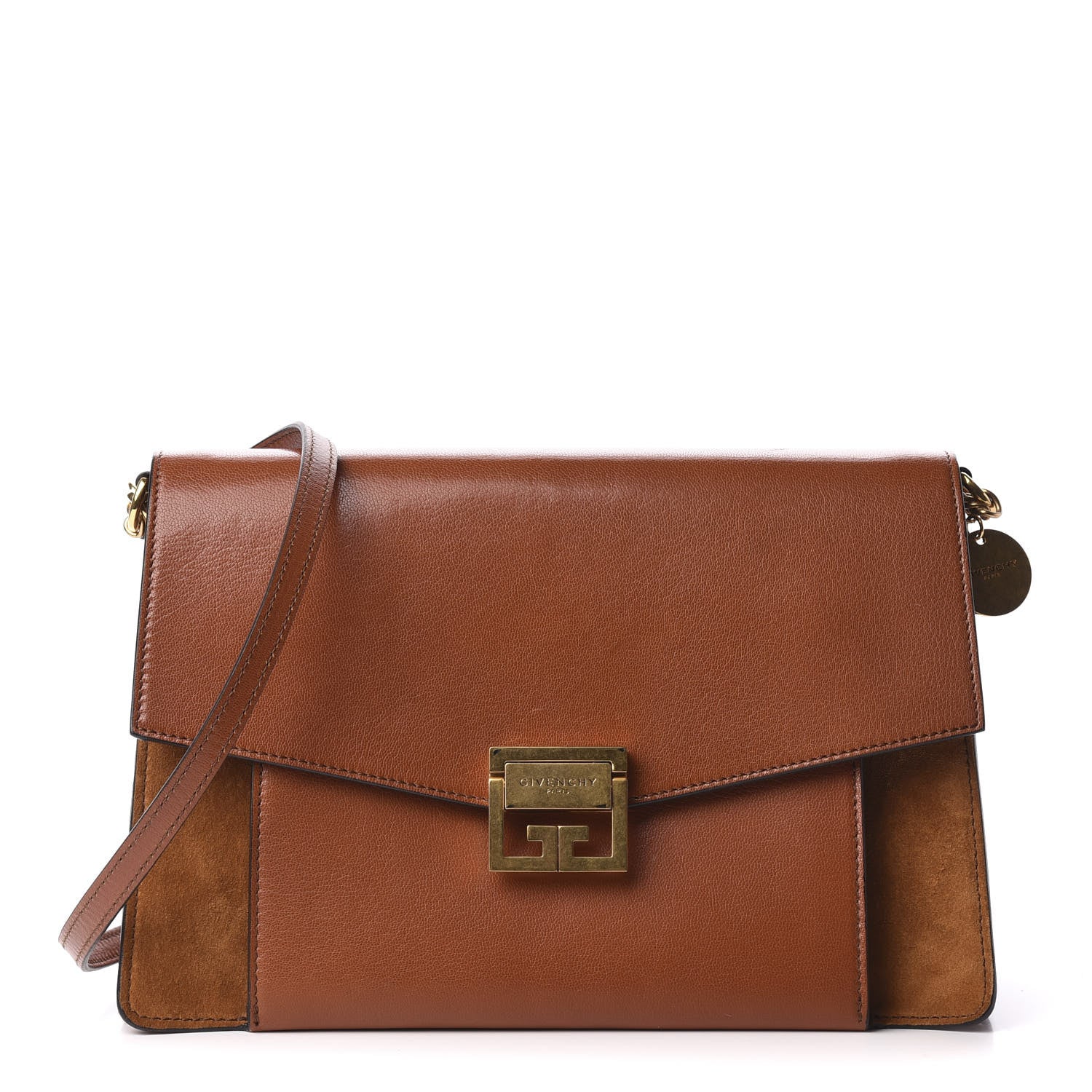 Givenchy Goatskin Suede Medium GV3 Flap Chestnut 2 of 10