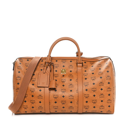 MCM Visetos Large Traveler Weekender Bag Cognac 1 of 11