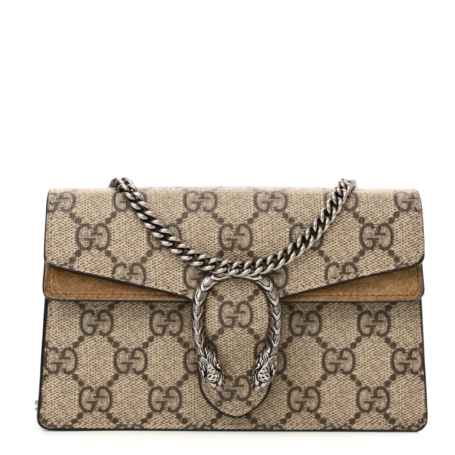 Gucci GG Supreme Monogram Super Mini Dionysus Shoulder Bag Taupe 1 of 10