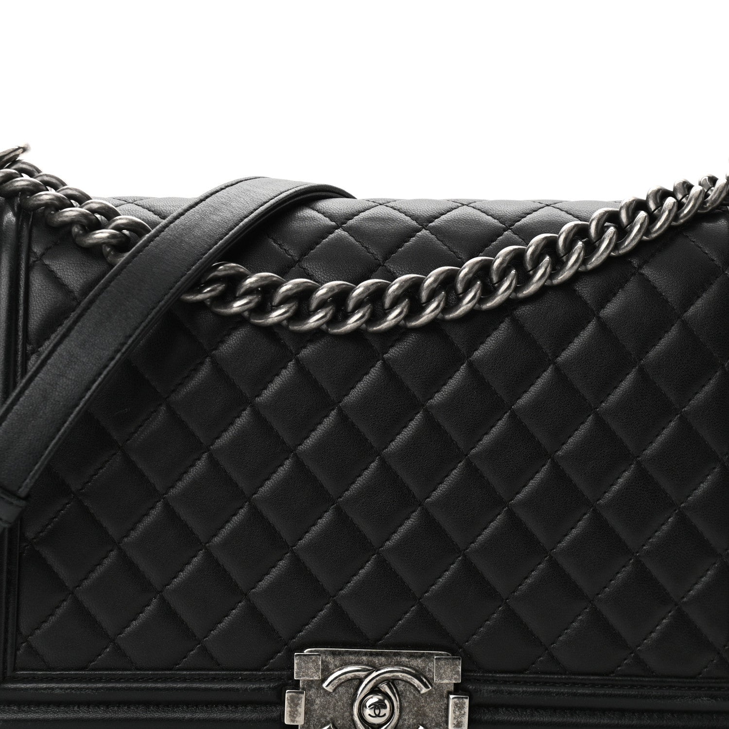 Chanel Lambskin Quilted New Medium Boy Flap Black 8 of 10