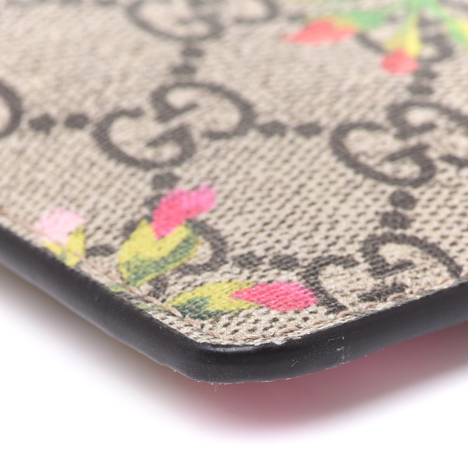 Gucci GG Supreme Monogram Blooms Key Ring Coin Case Beige Multicolor Dry Rose 8 of 11