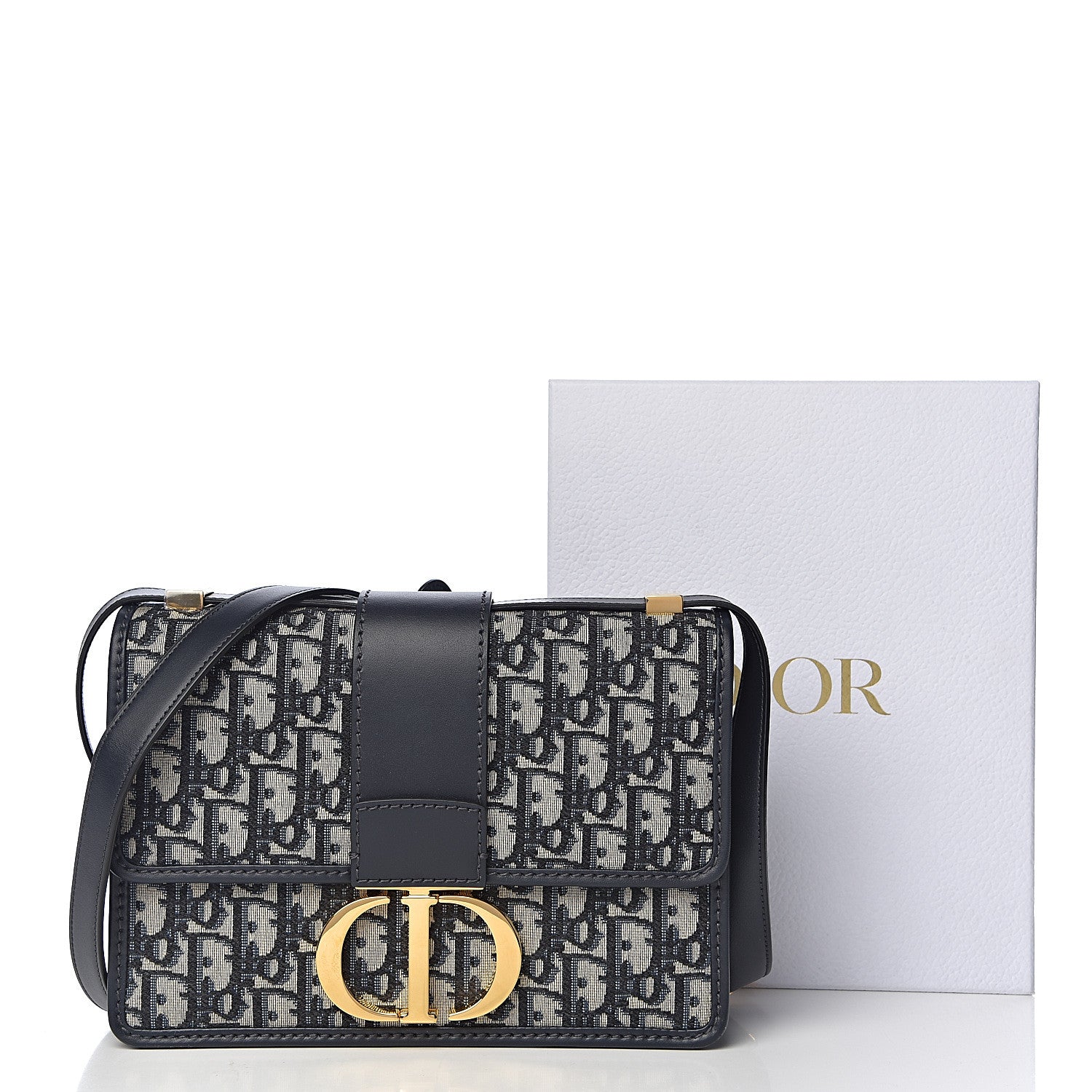 Christian Dior Oblique 30 Montaigne Flap Bag Blue 10 of 10