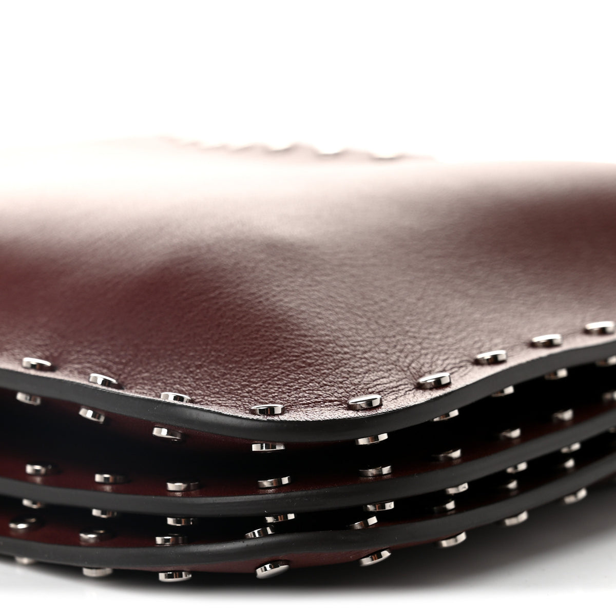 Soft Calfskin Studded Small Gig Bag Chestnut