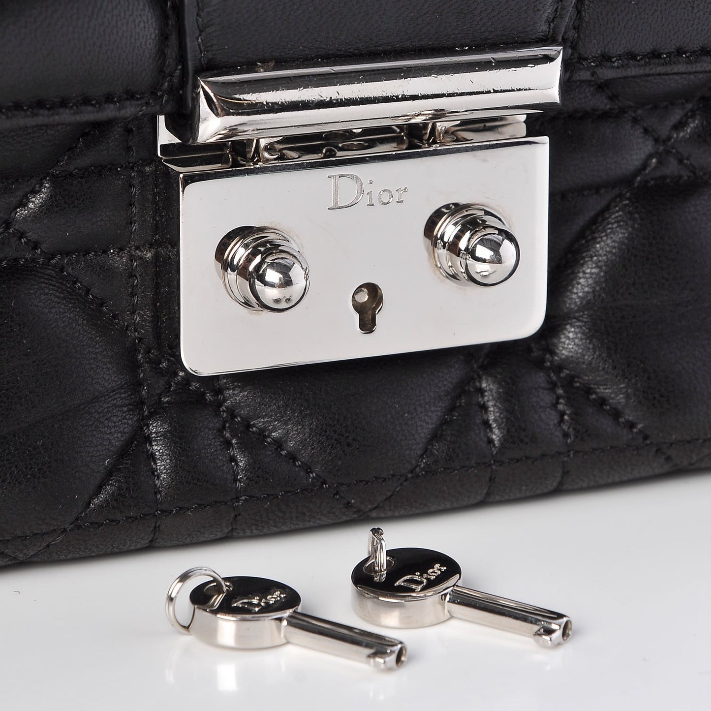 Lambskin Cannage Mini Miss Dior Flap Black