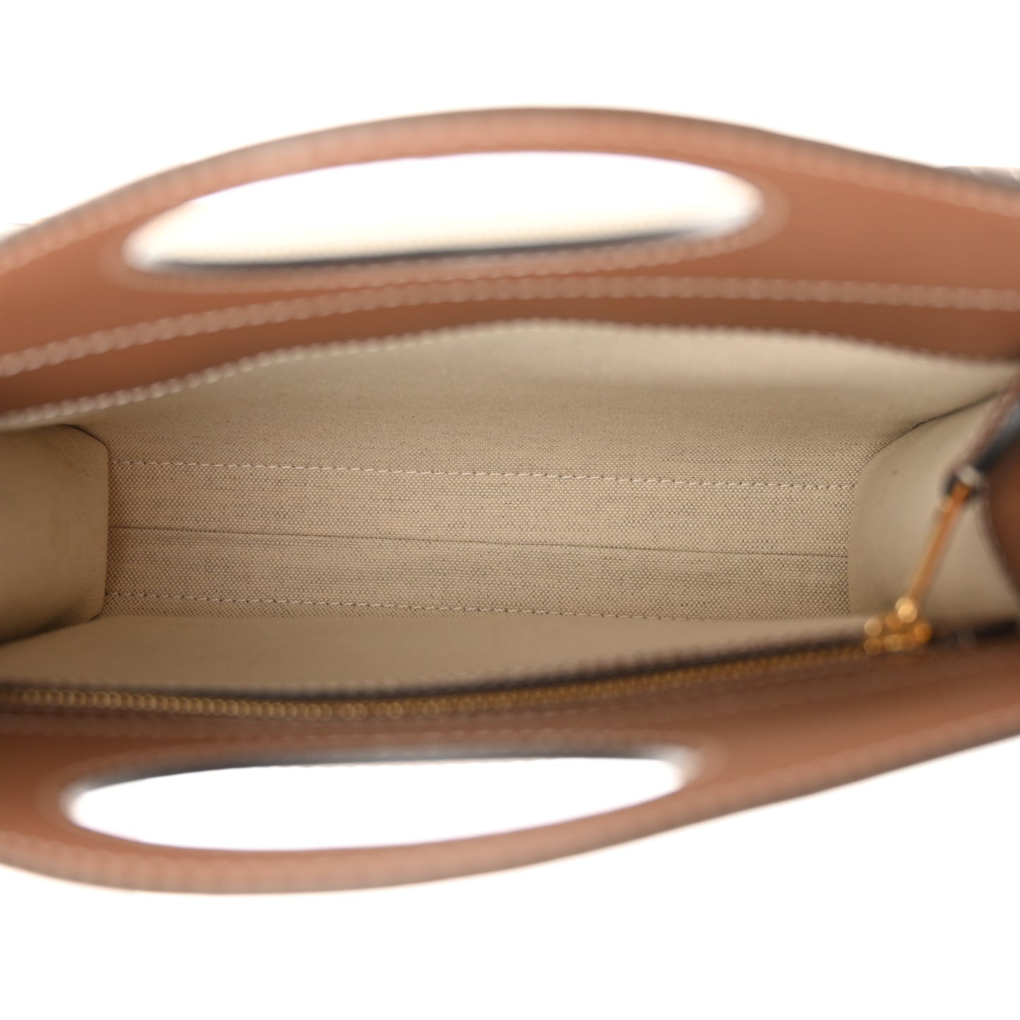 Canvas Smooth Calfskin Two Tone Mini Pocket Bag Natural Malt Brown