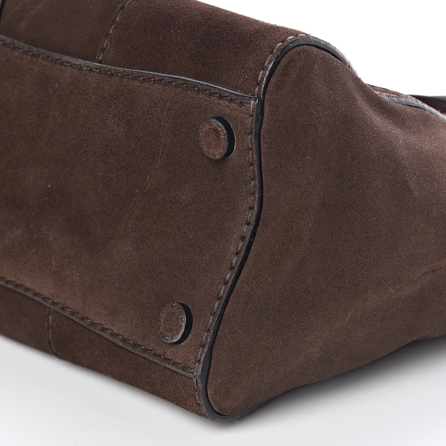 Prada Suede Scamosciato Stitched Small Twin Pocket Tote Cenere 9 of 9