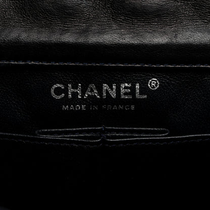 Chanel Satin Paillette Sequin Quilted Medium Single Flap Navy 6 of 10