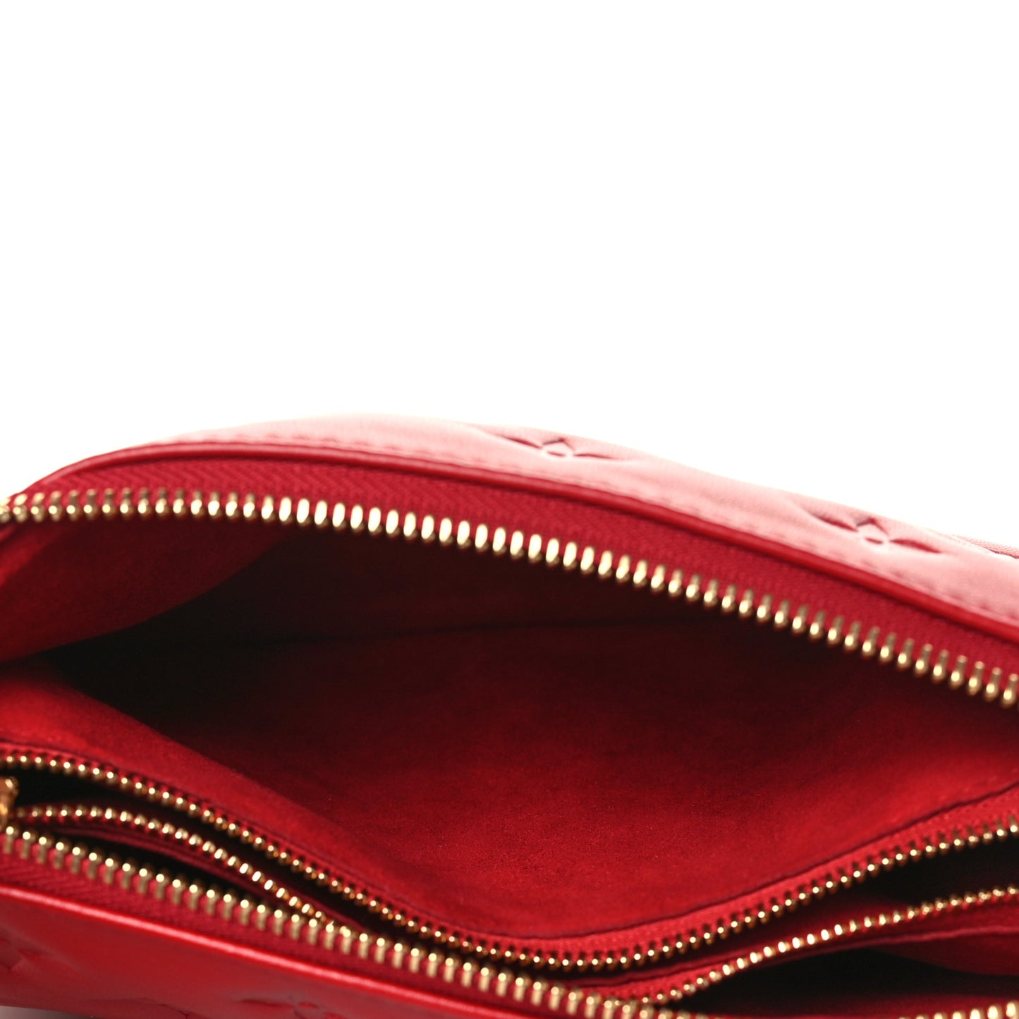 Mother of Pearl Lambskin Embossed Monogram Coussin BB Red Green