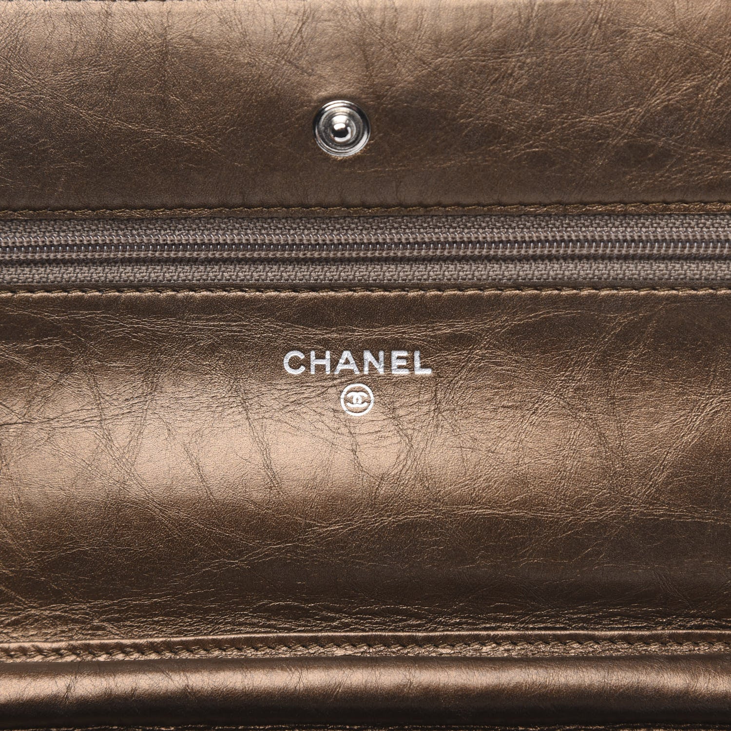 Chanel Metallic Aged Calfskin Quilted Reissue Wallet On Chain WOC Bronze 6 of 14